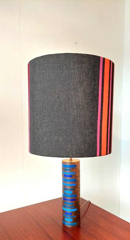 L 459 JC Brutalist bronze enameled table lamp 1970s 