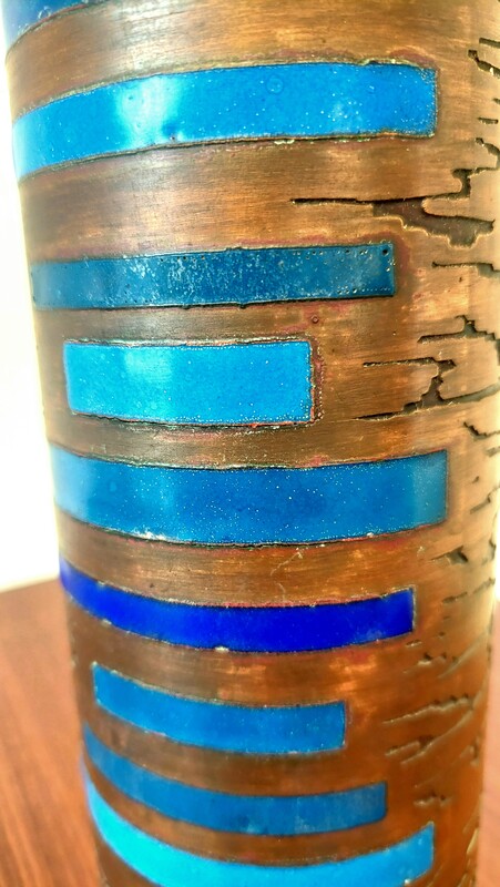 L 459 JC Brutalist bronze enameled table lamp 1970s 