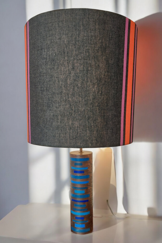 L 459 JC Brutalist bronze enameled table lamp 1970s 
