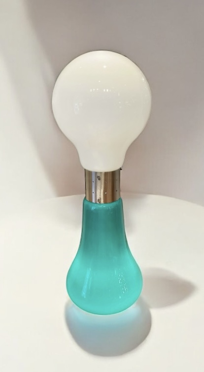L 464 APO  Turquoise Birillo Table Lamp from Mazzega