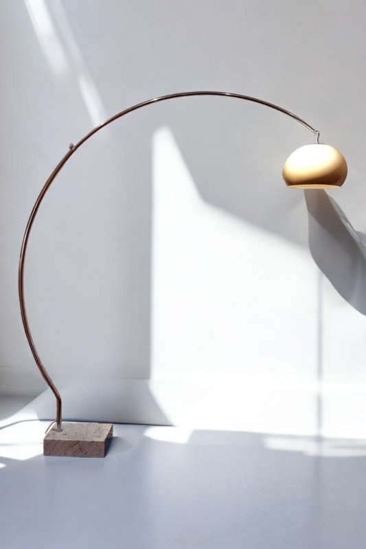 L 468 JC Space age floorlamp type arco, marble base, 1970s 
