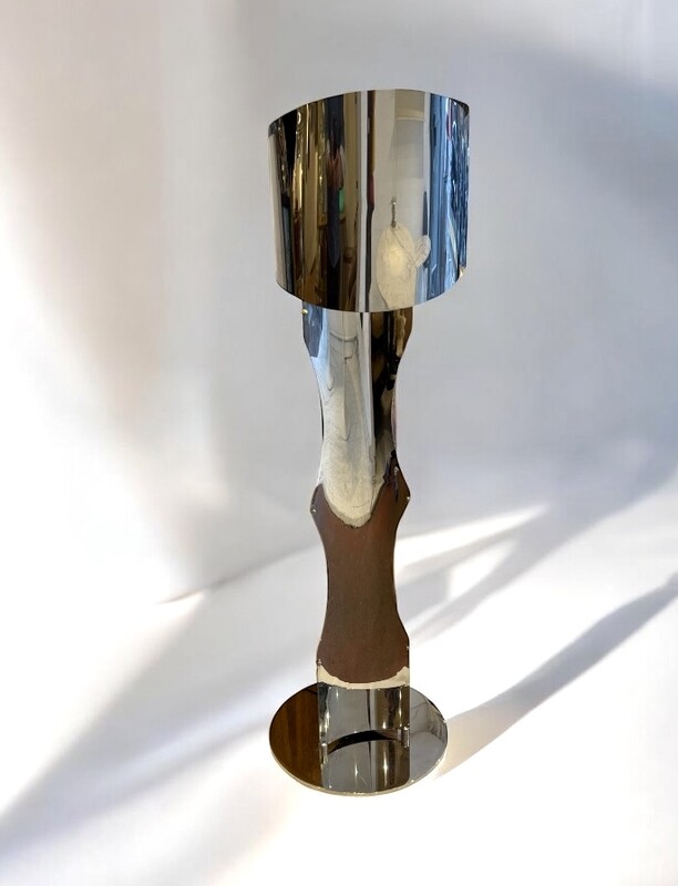 L 469 AG rare floor lamp stainless steel circa 1970