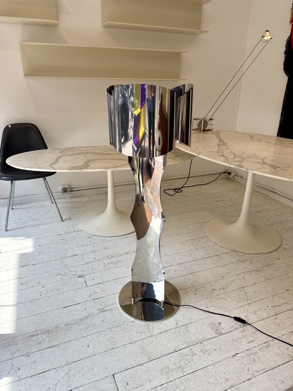 L 469 AG rare floor lamp stainless steel circa 1970