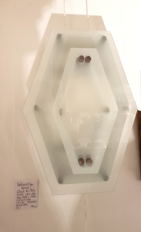 L 474 AS Art Deco ceiling light in sandblasted glass 1930s
