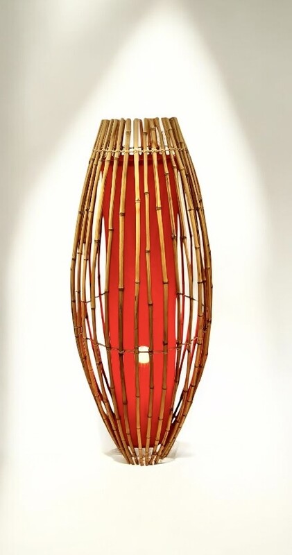 L 474 AV bamboo floor lamp, Italy 