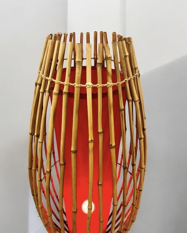 L 474 AV bamboo floor lamp, Italy 