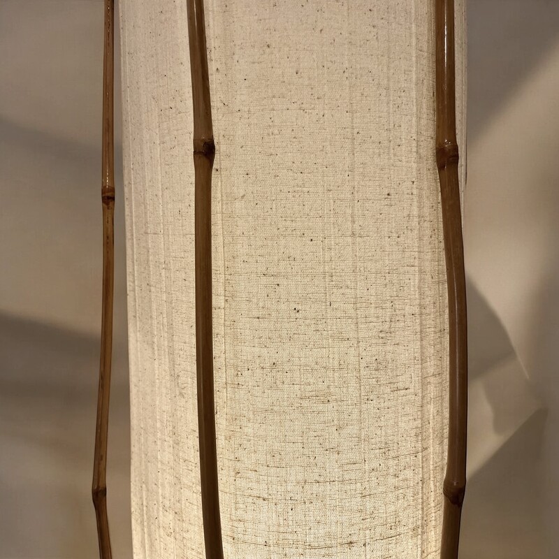 L 476 JD/RC  bamboo and fabric floor lamp by Louis Sognot 