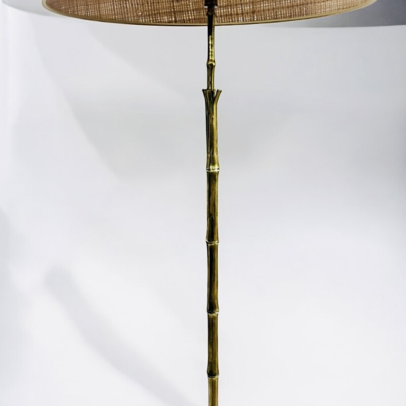 L 483 AG Lamp Floor bràze by maison Bagues faux bamboo