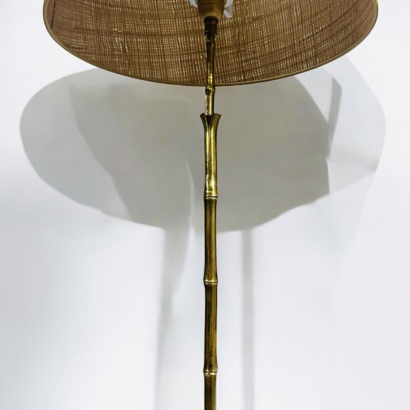 L 483 AG Lamp Floor bràze by maison Bagues faux bamboo