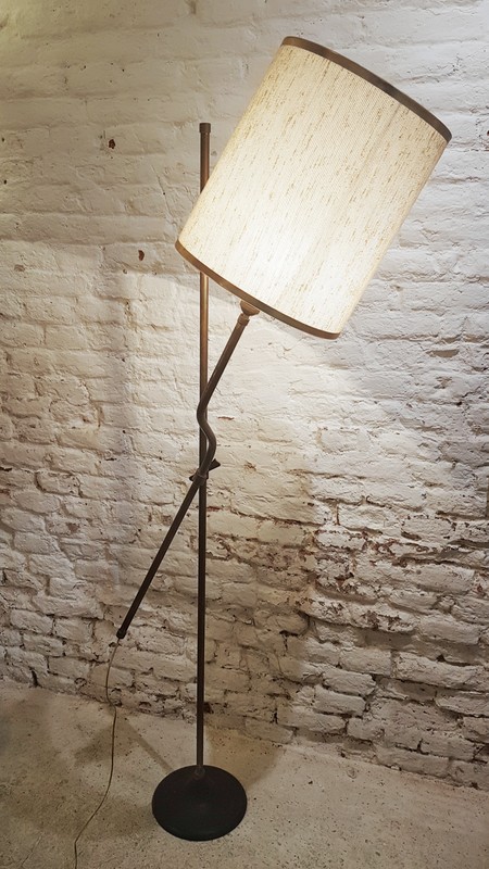 L 485 JC Brass adjustable floor lamp 1950s