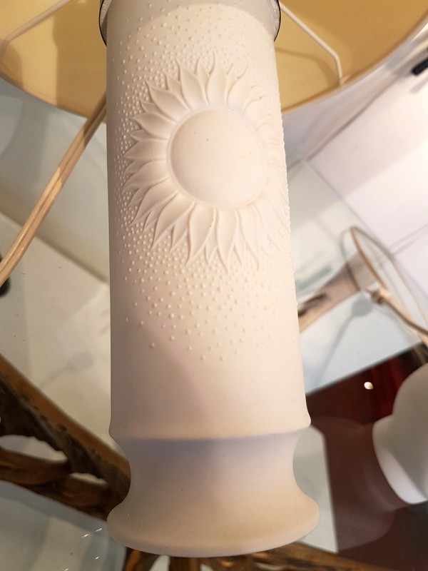 L 486 FD Pair porcelain biscuit table lamps 1970s