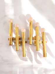 L 486 JC Pair gilt wall lamps by Sciolari, 1980s