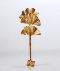 L 488 JC Solid brass Ginkgo floor lamp 1980s