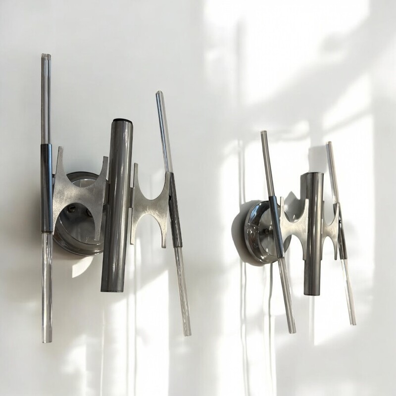 L 492 AG Pair of sconces by Gaetano Sciolari chandelier available 