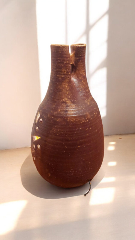 L 493 JC Ceramic and resine table lamp by Accolay France 1950s