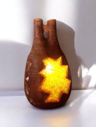 L 493 JC Ceramic and resine table lamp by Accolay France 1950s