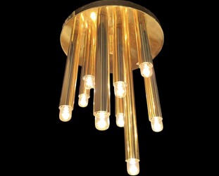 L 501 JD/RC brass chandelier by Gaetano Sciolari