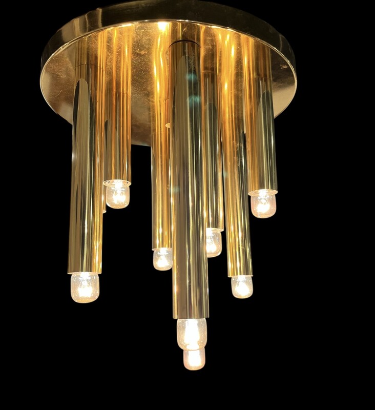 L 501 JD/RC brass chandelier by Gaetano Sciolari