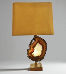 L 509 YO agate and brass table lamp by Willy Rizzo, 1970’s