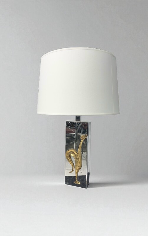 L 511 PL table lamp chrome and brass by Maison Charles 