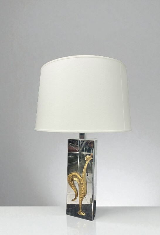 L 511 PL table lamp chrome and brass by Maison Charles 
