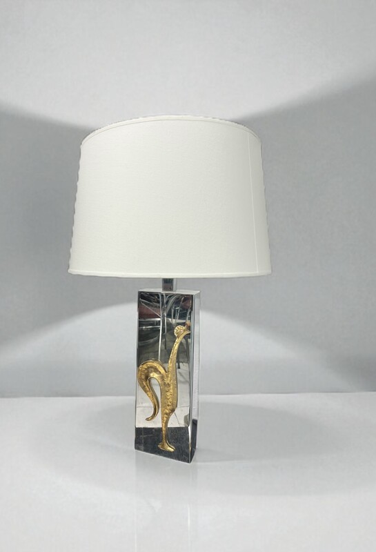 L 511 PL table lamp chrome and brass by Maison Charles 