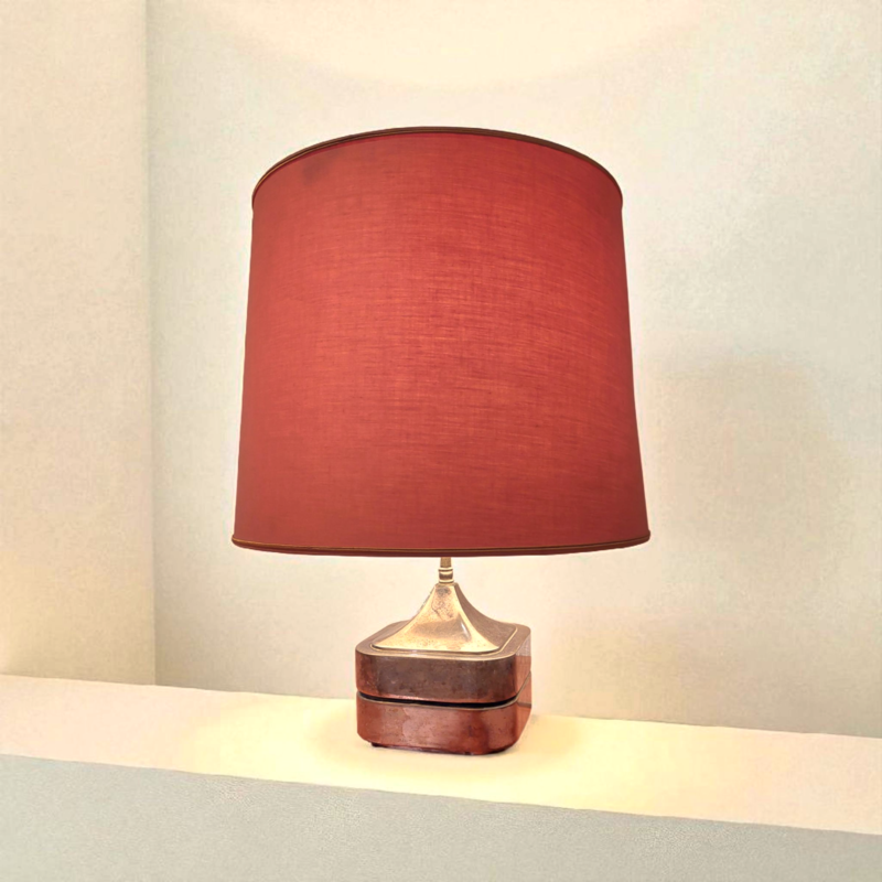 L 520 JC Space age silver plate table lamp, France 1970s