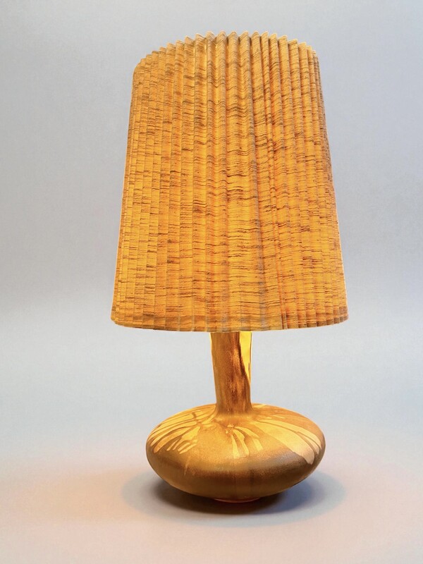 L 538 CY Large Brown ceramic lamp, 1970’s