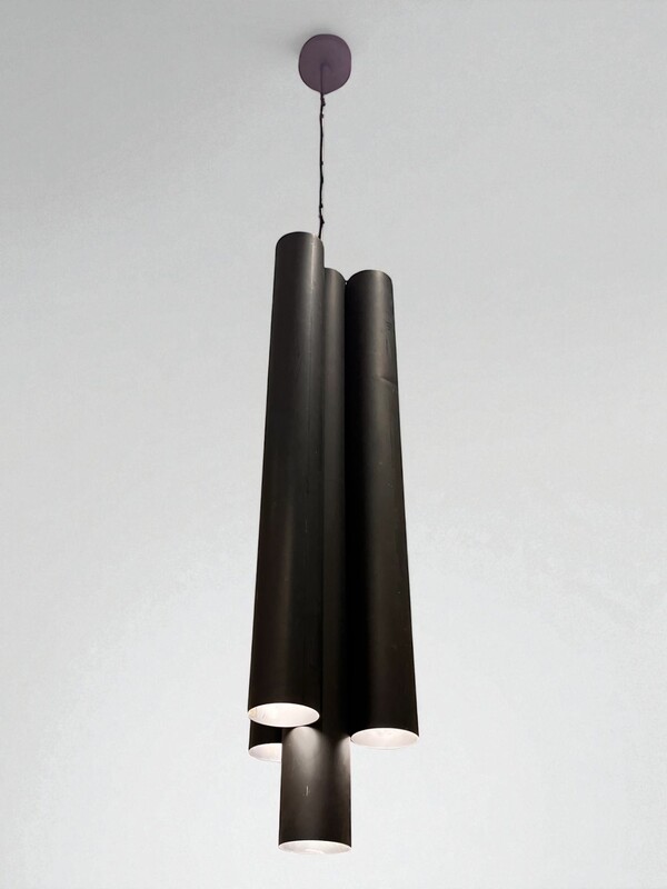 L 539 AV black tubular suspension by Ceccotti , Italy 1980’s