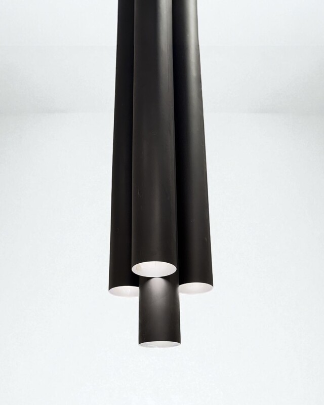 L 539 AV black tubular suspension by Ceccotti , Italy 1980’s