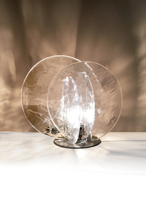 L 543 JC Bronze and blown glass table lamp by Carlo Nason for Mazzega