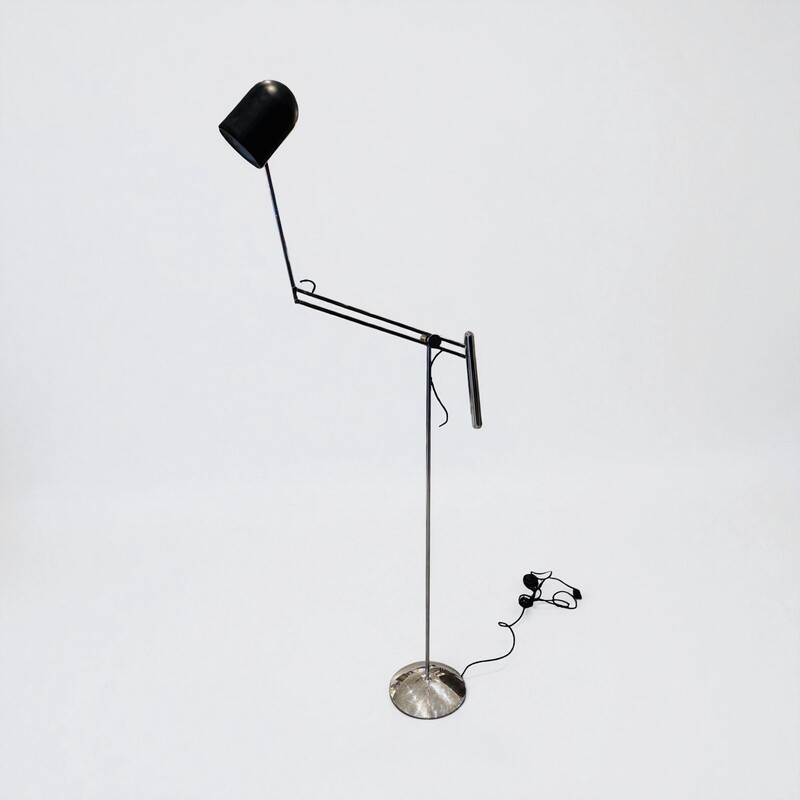 L 547 AG Reggiani adjustable counterweight floor lamp, signed and new rewired 1970s