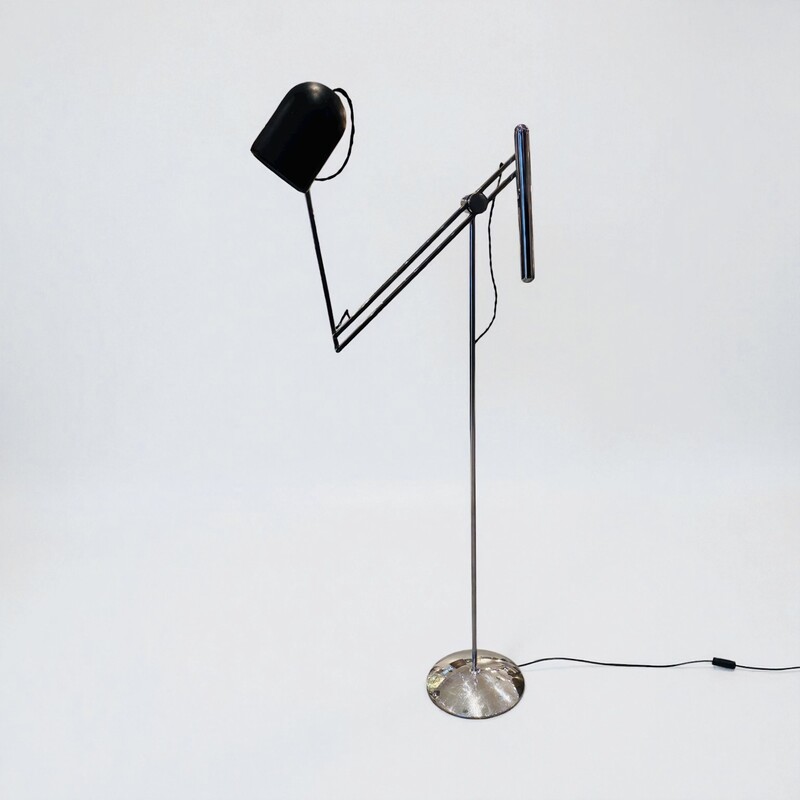 L 547 AG Reggiani adjustable counterweight floor lamp, signed and new rewired 1970s