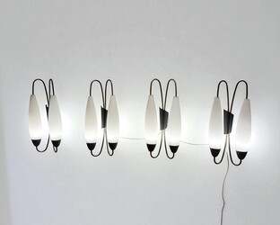L 549 AV set of 4 sconces brass and opalin 1960’s