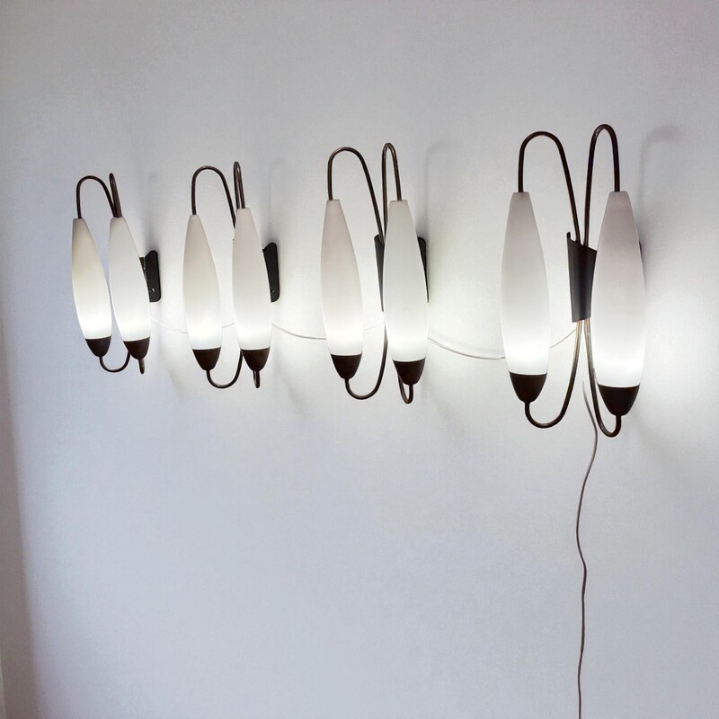 L 549 AV set of 4 sconces brass and opalin 1960’s