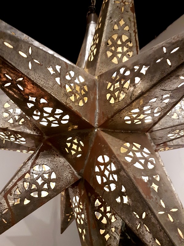 L 552 FD Star steel chandelier. Ca 1930