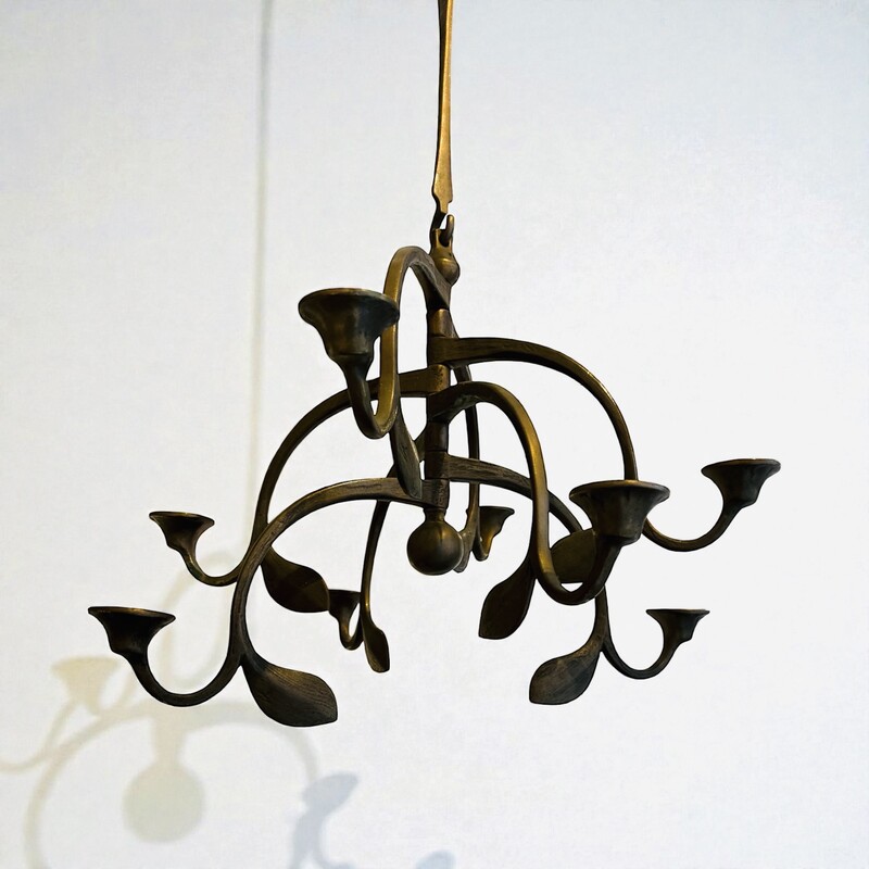 L 556 AG Bronze Floréal Chandelier by M.Harjes Danemark 1960