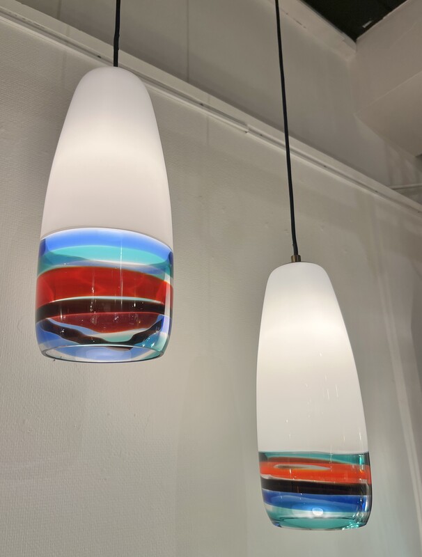 L 562 MH pair of Massimo Vignelli suspensions for Venini, 1955