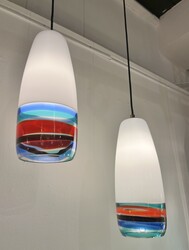 L 562 MH pair of Massimo Vignelli suspensions for Venini, 1955