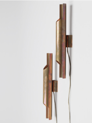 L 565 AG pair Of Tubular Brass sconces by Hans-Aqne Jakobsson 1960’s