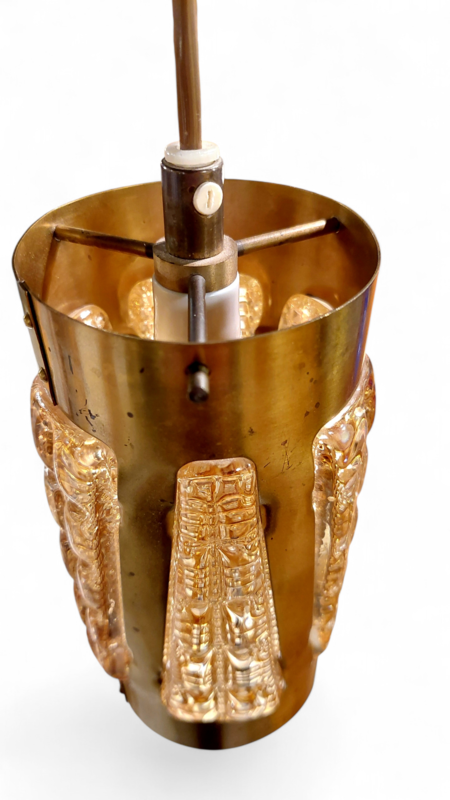 L 566 JC Set brutalist hanging lamps by Vitrika, Denmark 1970s