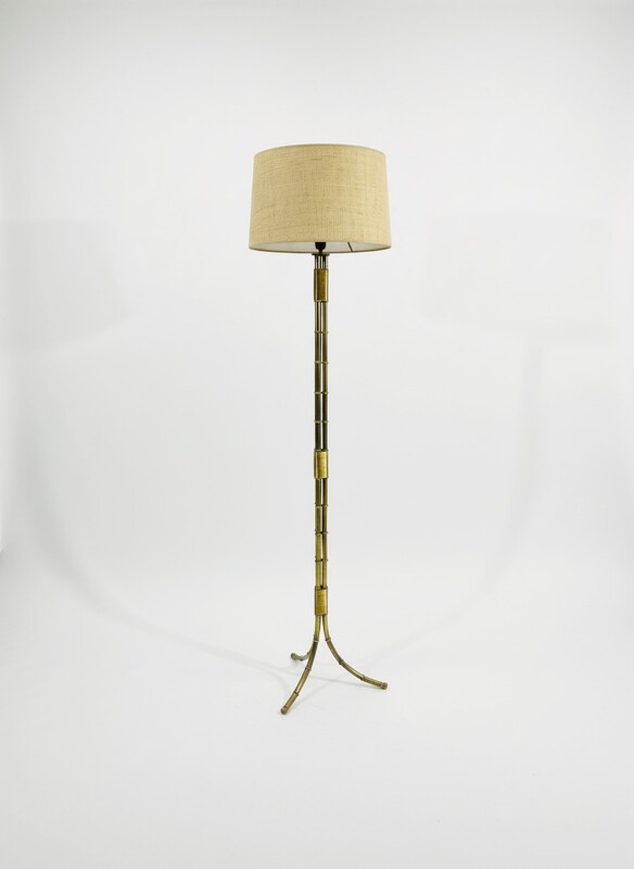 L 567 AG floor lamps triple faux bamboo bronze by Bagues 