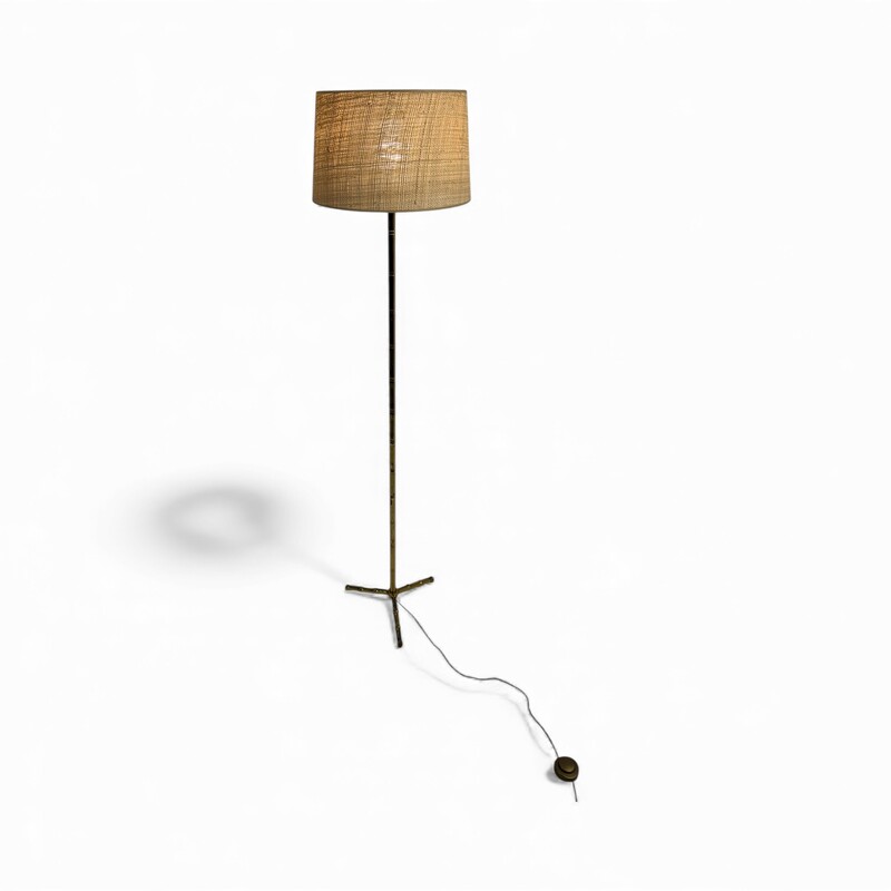 L 568 AG floor lamps by Maison Baguès faux bamboo