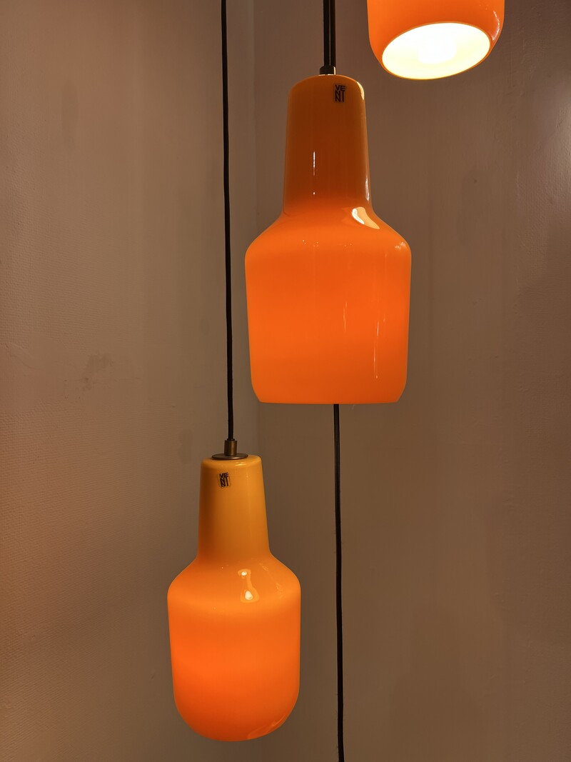 L 571 MH orange murano glass pendant light by Venini