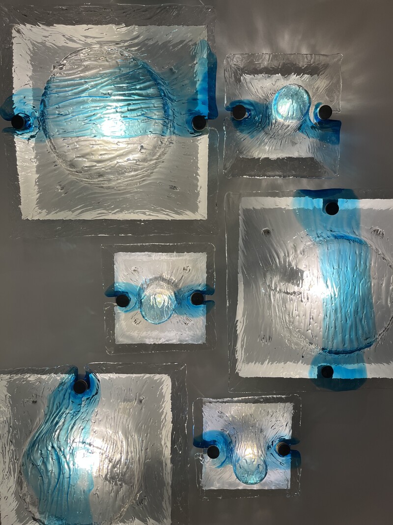 L 578 MH « Quilt » sconces by Venini, Murano, 1971