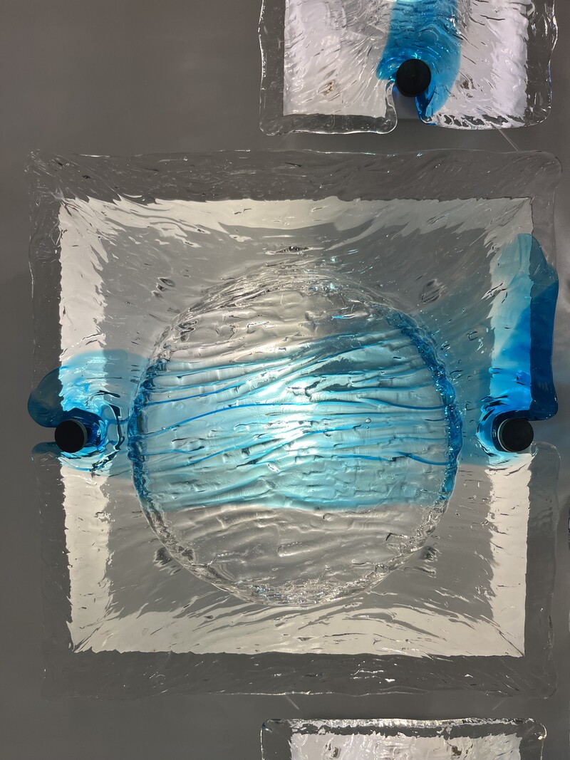 L 578 MH « Quilt » sconces by Venini, Murano, 1971