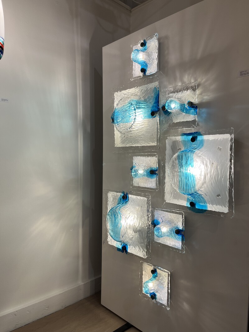 L 578 MH « Quilt » sconces by Venini, Murano, 1971