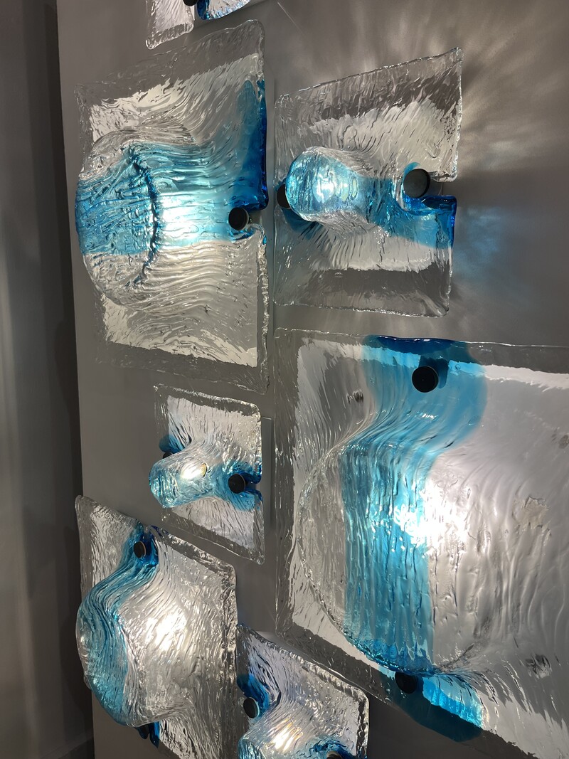 L 578 MH « Quilt » sconces by Venini, Murano, 1971