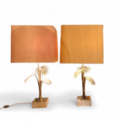 L 579  JC Pair silver plated regency table lamps France 1960s 