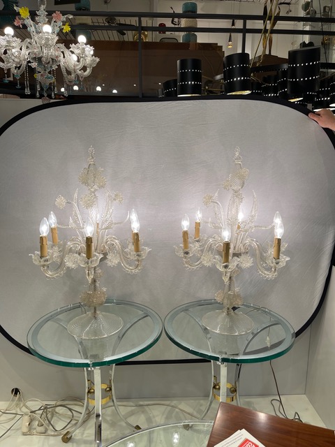 L 580 AG Pair of venitian lights girandola 1950s